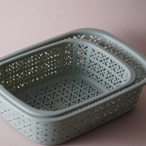 Green Perforated Trays Nesting Set of 4